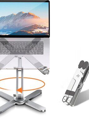 Ergonomic Laptop Stand with 360-Degree Rotation - Fits Laptops up to 16"